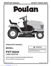 Poulan Pro PXT16542 Operator's Manual