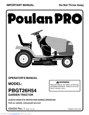 Poulan Pro 96042011100 Operator's Manual