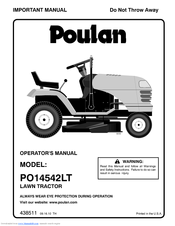 Poulan Pro PO14542LT Operator's Manual