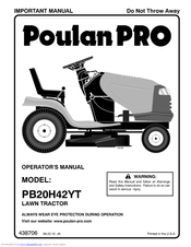 Poulan Pro 438706 Operator's Manual