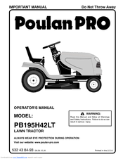 Poulan Pro 96048001800 Operator's Manual