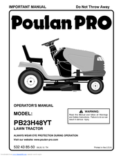 Poulan Pro 96042012600 Operator's Manual