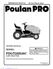 Poulan Pro PDGT26H48C Owner's Manual