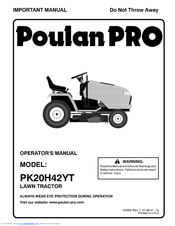 Poulan Pro PK20H42YT Operator's Manual
