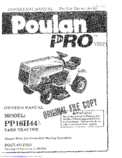 Poulan Pro PP16H44A Owner's Manual