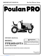 Poulan Pro PPR20H42STA Owner's Manual