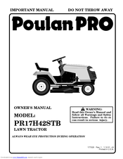 Poulan Pro PR17H42STB Owner's Manual
