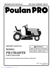 Poulan Pro PR17H42STE Owner's Manual