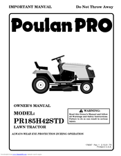 Poulan Pro PR185H42STD Owner's Manual