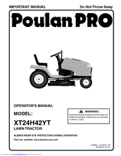 Poulan Pro XT24H42YT Operator's Manual