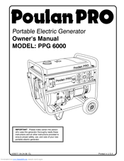 Poulan Pro PPG 6000 Owner's Manual