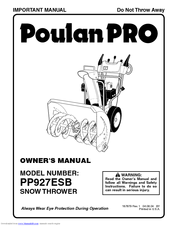 Poulan Pro PP927ESB Owner's Manual