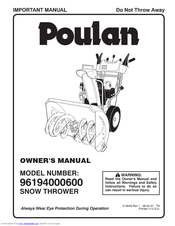 Poulan Pro 96194000600 Owner's Manual