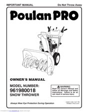 Poulan Pro 96198001800 Owner's Manual