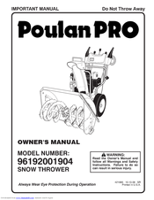 Poulan Pro 421895 Owner's Manual