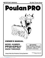 Poulan Pro Pro PP291EPS27 Owner's Manual
