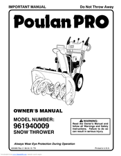 Poulan Pro 96194000901 Owner's Manual