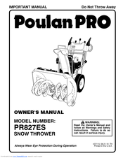 Poulan Pro PR827ES Owner's Manual