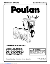 Poulan Pro 96194000503 Owner