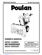 Poulan Pro 96194000505 Owner's Manual