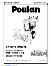 Poulan Pro PO10527ESA Owner's Manual
