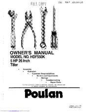 Poulan Pro HDF550K Owner's Manual