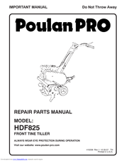Poulan Pro HDF825 Repair Parts Manual