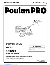 Poulan Pro DRT875 Operator's Manual