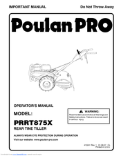 Poulan Pro PRRT875X Operator's Manual