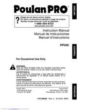 Poulan Pro 115156226 Instruction Manual
