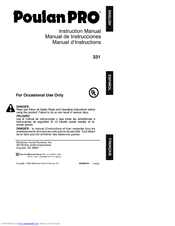 Poulan Pro 331 Instruction Manual