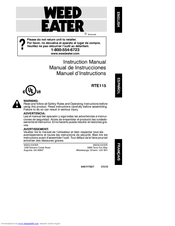 Weed Eater RTE115 Instruction Manual