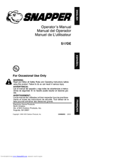 Snapper S17DE Operator's Manual