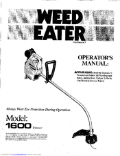 Weed Eater 1600 Operator's Manual