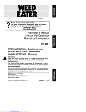 Weed Eater XT 400 Operator's Manual