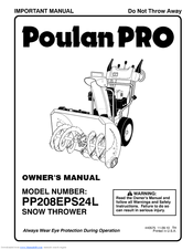 Poulan Pro PP208EPS24L Owner's Manual
