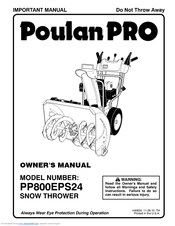 Poulan Pro PP800EPS24 Owner's Manual