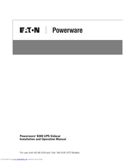 Eaton Powerware 9390 UPS Sidecar Installation And Operation Manual