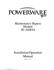 Powerware 30-160kVA Installation & Operation Manual