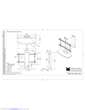 Premier Mounts Universal Tabletop Stand PSD-TTS/C Dimensional Drawing
