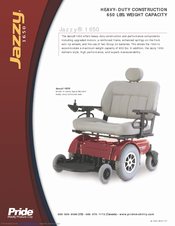 Pride Mobility Jazzy 1650 Series Specifications