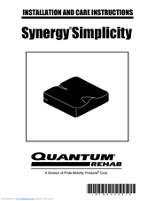 Quantum Rehab Synergy Simplicity Installation And Care Manual