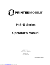 Printek Mt3-II Series Operator's Manual