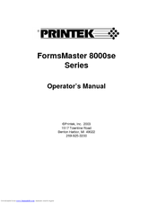 Printek FormsMaster 8003se Series Operator's Manual