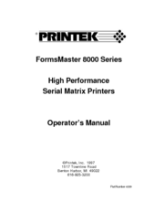 Printek FormsMaster 8003 Operator's Manual
