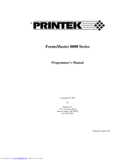 Printek FormsMaster 8003 Programmer's Manual