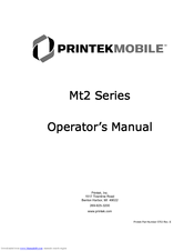 Printek Mt2 Operator's Manual
