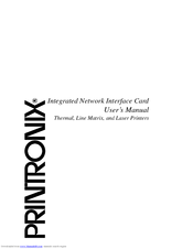 Printronix Integrated Network Interface Card User Manual