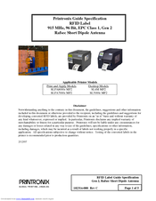 Printronix SL4M MP2 Specifications