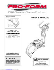 ProForm CardioCross Trainer 831.285284 User Manual